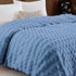 Florida Warm Hug Rabit Fur Luxurious Single Bed Supreme Soft Blanket for Heavy Winter - Blue