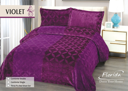 Violet King Size Warm Bedsheet for Winter by Florida