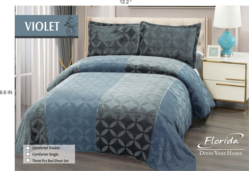 Violet King Size Warm Bedsheet for Winter by Florida