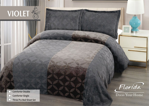 Violet King Size Warm Bedsheet for Winter by Florida