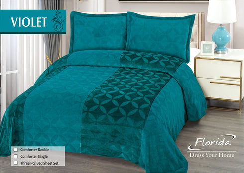 Violet King Size Warm Bedsheet for Winter by Florida