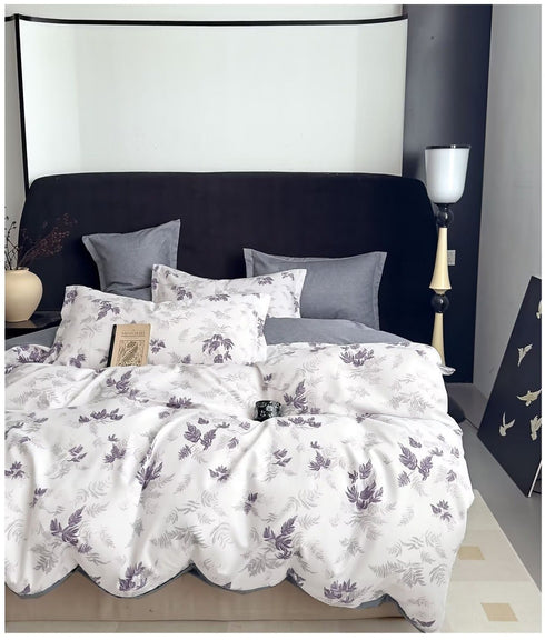 Florida Winkle Premium Quality Imported King Size Elastic Fitted Bedsheet with Coordinated Pillow Covers