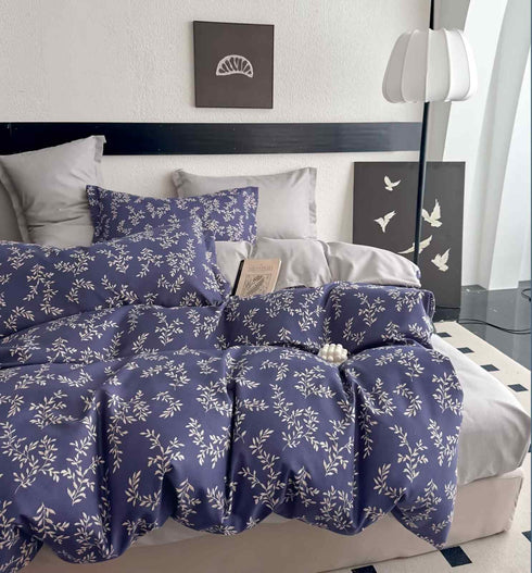 Florida Winkle Premium Quality Imported King Size Elastic Fitted Bedsheet with Coordinated Pillow Covers