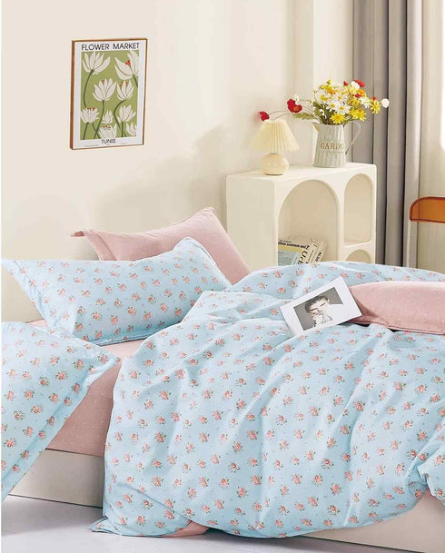 Florida Winkle Premium Quality Imported King Size Elastic Fitted Bedsheet with Coordinated Pillow Covers