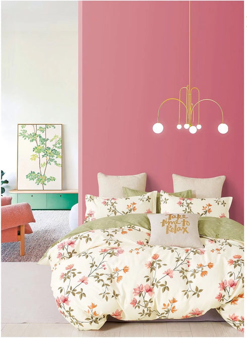 Florida's Yana Double Bed 100% Cotton Imported Bedsheet Set with 2 Pillow Covers