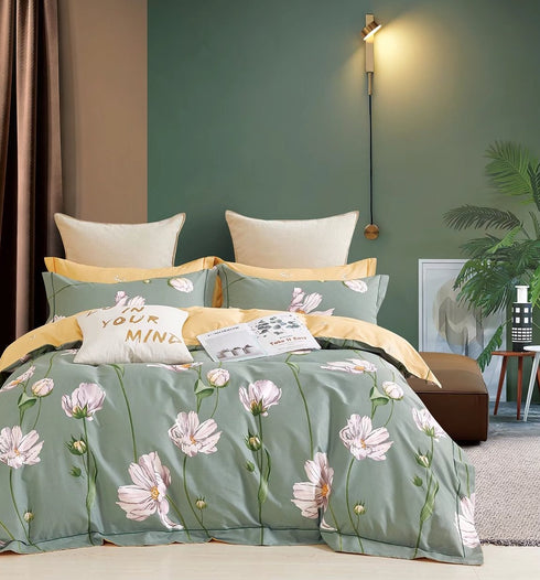 Yana 100% Pure Cotton Imported Single Bedsheet with Pillow Cover by Florida