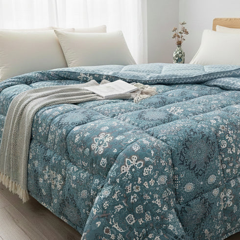 Florida 250 GSM Super Soft All Season Fluffy Reversible Double Bed Comforter - (Persian, Blue)