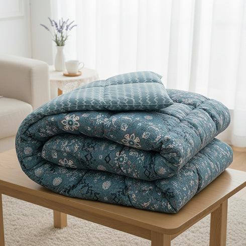 Florida 250 GSM Super Soft All Season Fluffy Reversible Double Bed Comforter - (Persian, Blue)