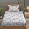 Florida Double Bed King Size Cotton Bedsheet with 2 Pillow Cover - Grey