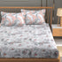 Florida Double Bed King Size Cotton Bedsheet with 2 Pillow Cover - Grey