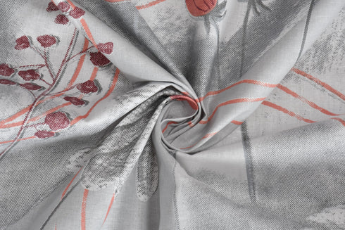 Florida Double Bed King Size Cotton Bedsheet with 2 Pillow Cover - Grey