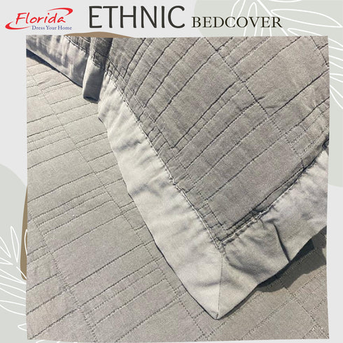 Ethnic 100% Cotton Bed Cover Set with 2 Pillow Covers for King Size Bed by Florida
