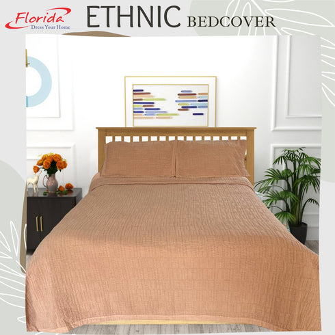 Ethnic 100% Cotton Bed Cover Set with 2 Pillow Covers for King Size Bed by Florida