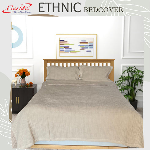 Ethnic 100% Cotton Bed Cover Set with 2 Pillow Covers for King Size Bed by Florida