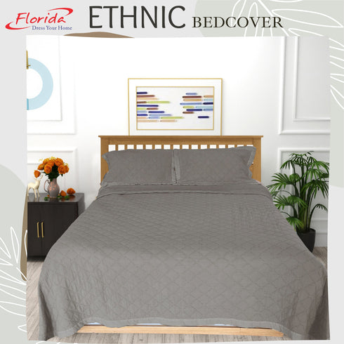 Ethnic 100% Cotton Bed Cover Set with 2 Pillow Covers for King Size Bed by Florida