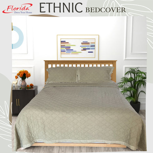 Ethnic 100% Cotton Bed Cover Set with 2 Pillow Covers for King Size Bed by Florida