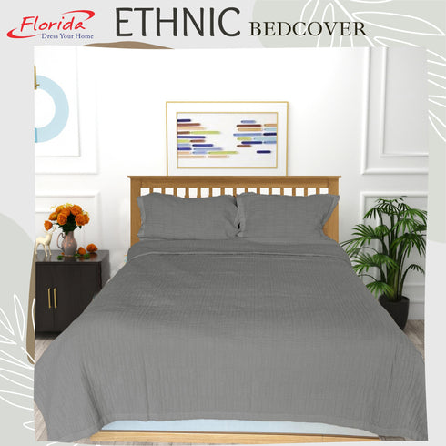 Ethnic 100% Cotton Bed Cover Set with 2 Pillow Covers for King Size Bed by Florida