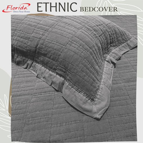 Ethnic 100% Cotton Bed Cover Set with 2 Pillow Covers for King Size Bed by Florida