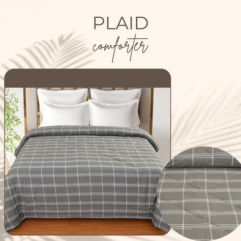 Plaid Check Fabric Comforter by Florida for Single & Double Bed