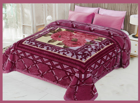 Blazing Two Ply Mink Double Bed Blanket for Heavy Winter