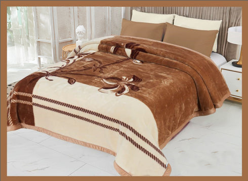 Blazing Two Ply Mink Double Bed Blanket for Heavy Winter