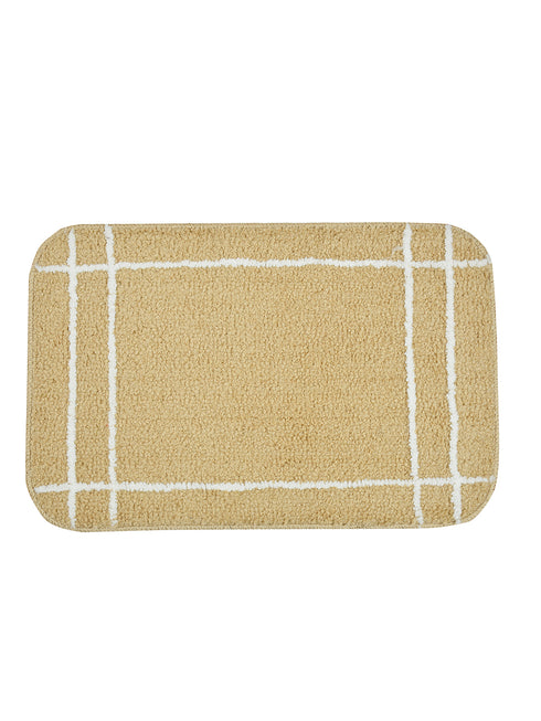 Set Of 2 Microfibre Bath Mats (Beige, 58 CM X 38 CM)
