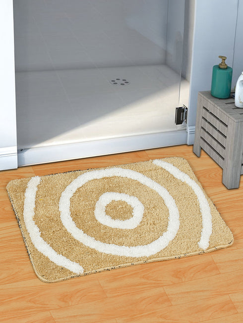 Set Of 2 Microfibre Bath Mats (Beige, 60 CM X 40 CM)