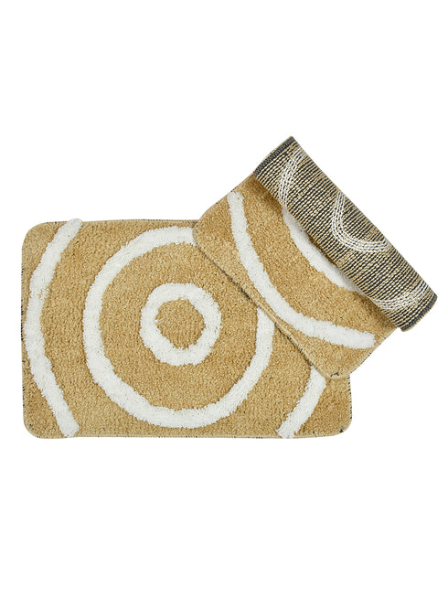 Set Of 2 Microfibre Bath Mats (Beige, 60 CM X 40 CM)