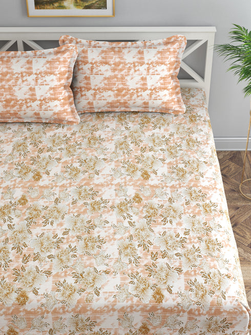 Secret 300 TC Cotton King Bedsheet with 2 Pillow Covers