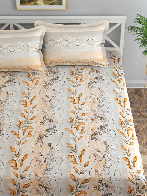 Secret 300 TC Cotton King Bedsheet with 2 Pillow Covers