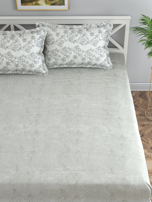 Secret Secret 300 TC Cotton King Bedsheet with 2 Pillow Coverss