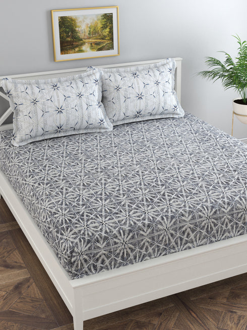 Secret 300 TC Cotton King Bedsheet with 2 Pillow Covers