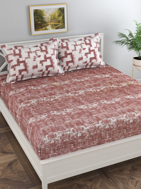 Secret 300 TC Cotton King Bedsheet with 2 Pillow Covers