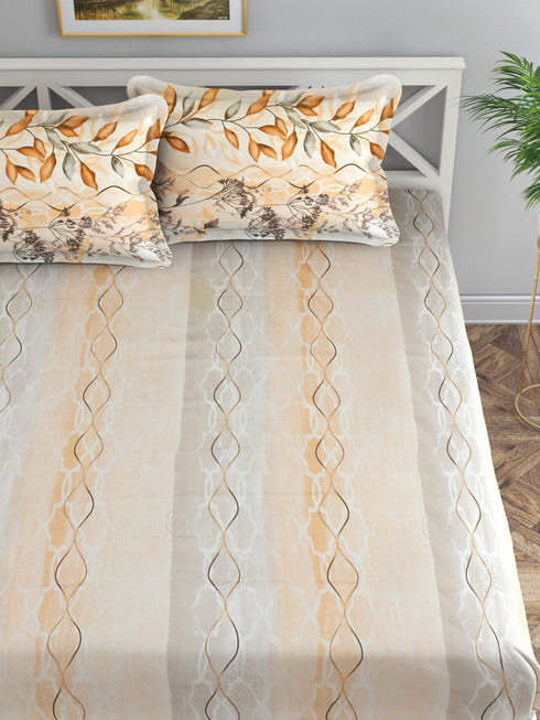 Secret 300 TC Cotton King Bedsheet with 2 Pillow Covers