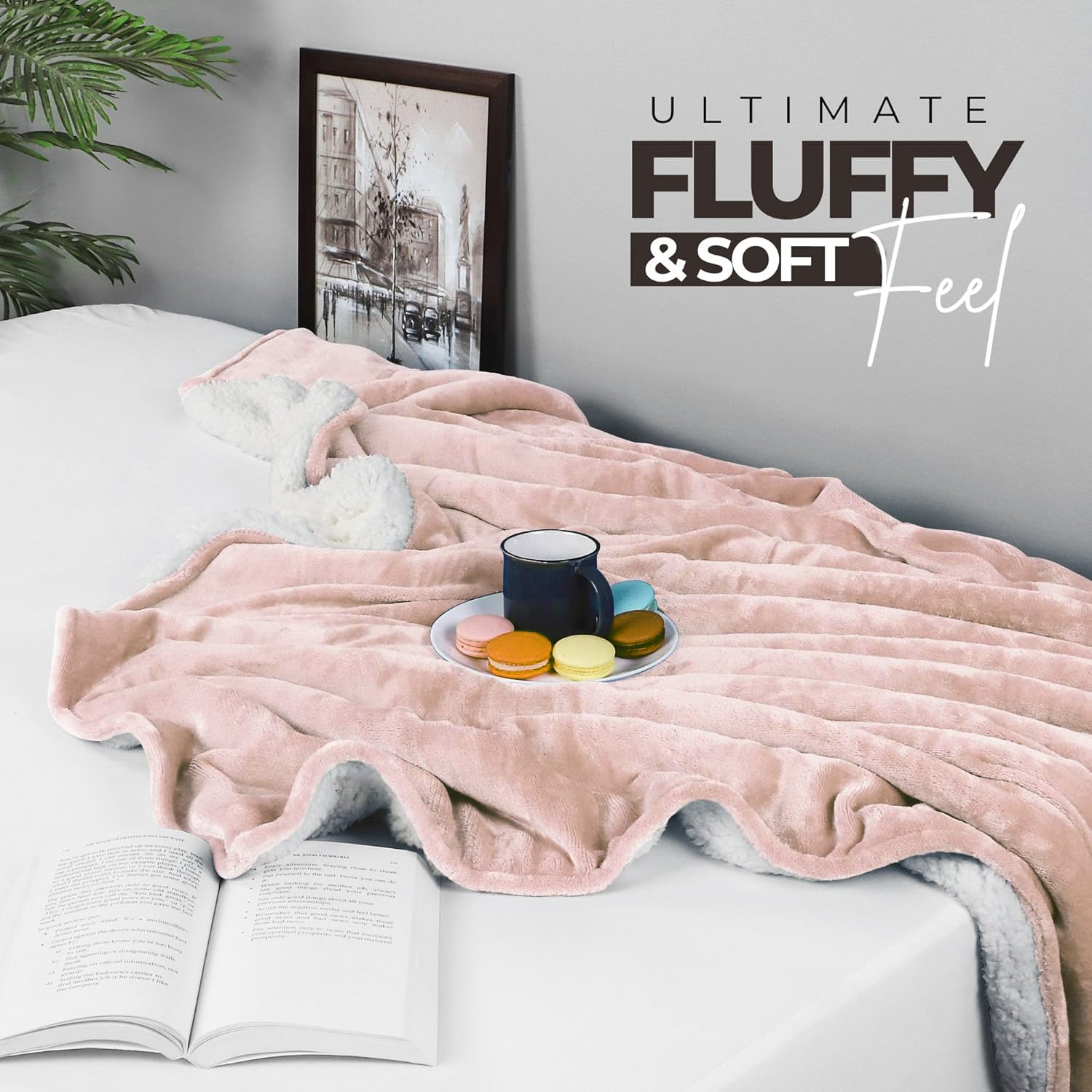 Florida Sherpa Flannel Blanket For All Season Warm and Super Soft For Double Bed 300 GSM - Brown