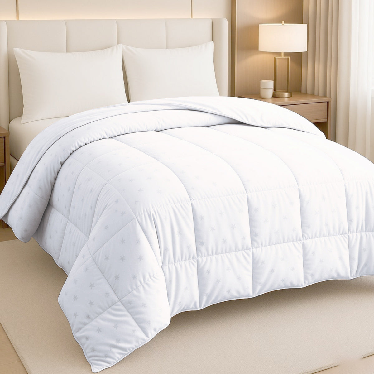 Florida Royal Star 350 GSM Winter Comforter | Super Soft Star Embossed Quilt for Single & Double Bed