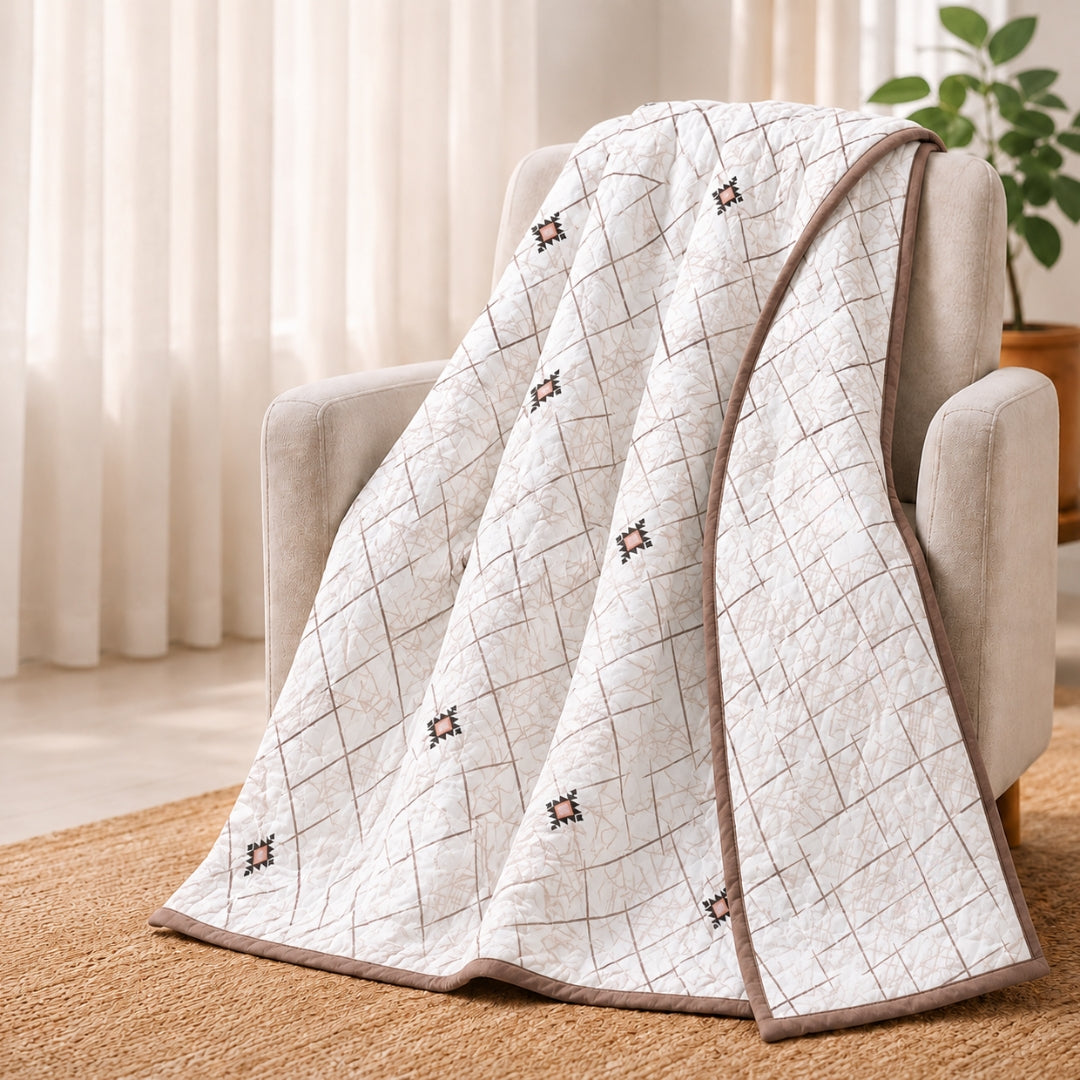 Florida Nova Ultra-Light Cotton Rich Super Soft Reversible Summer Dohar (Top Sheet) for Single & Double Bed