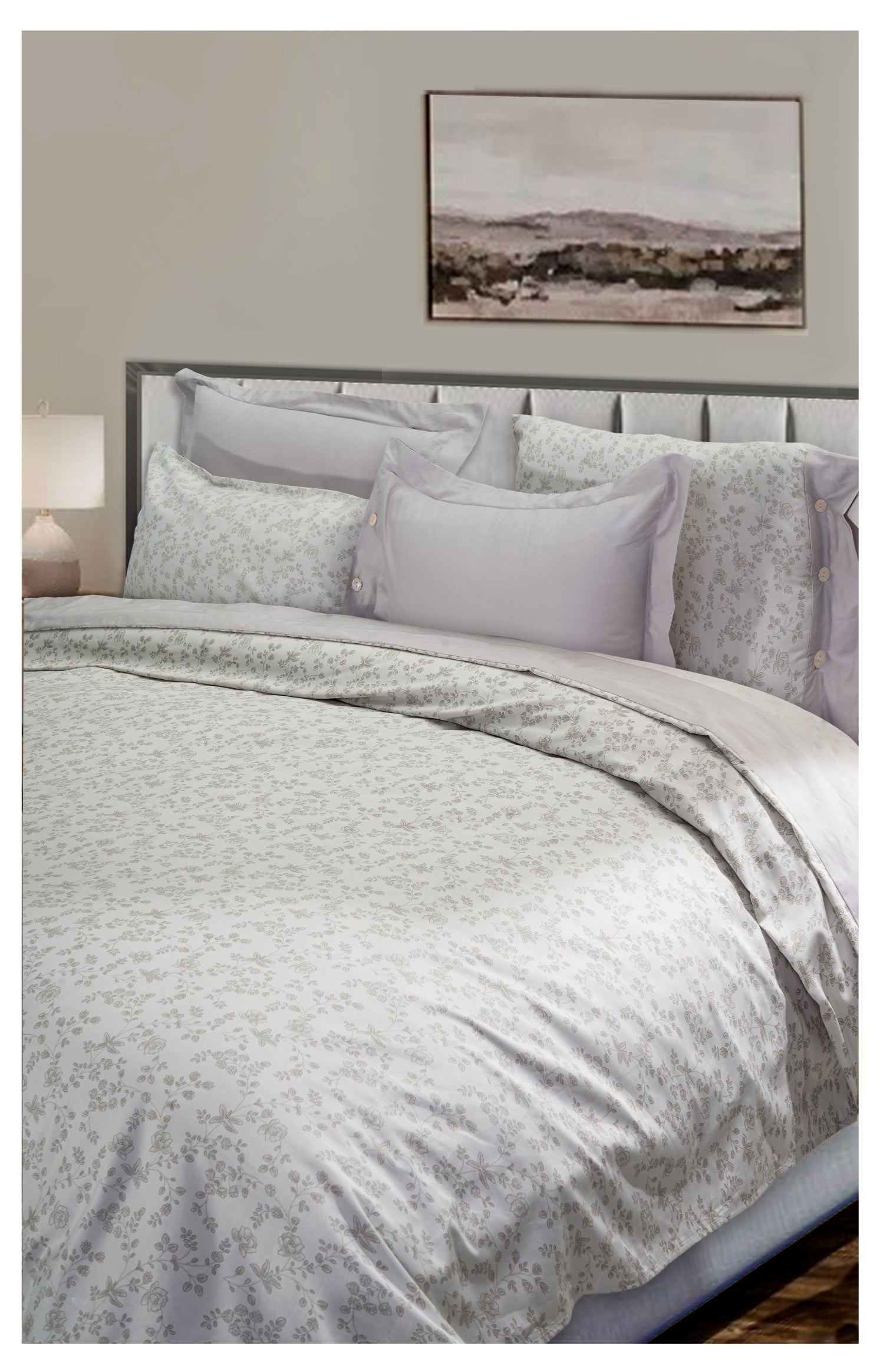 Smooth Art King Size 100% Cotton Bedsheet Set with 4 Pillow Covers by Florida