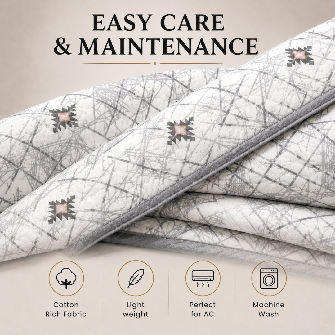 Florida Nova Ultra-Light Cotton Rich Super Soft Reversible Summer Dohar (Top Sheet) for Single & Double Bed