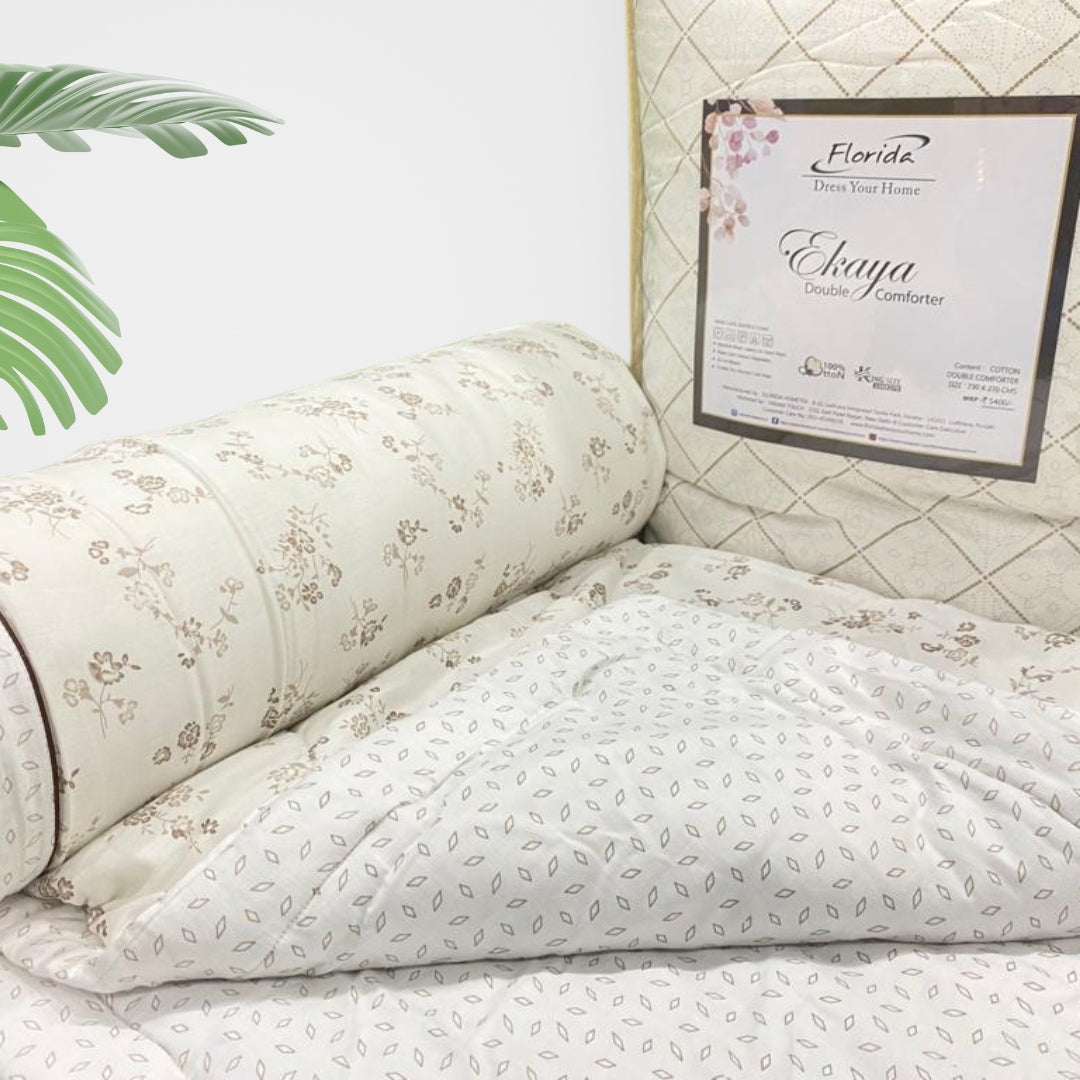 Ekaya 100% Cotton King Size Reversible Comforter for Double Bed