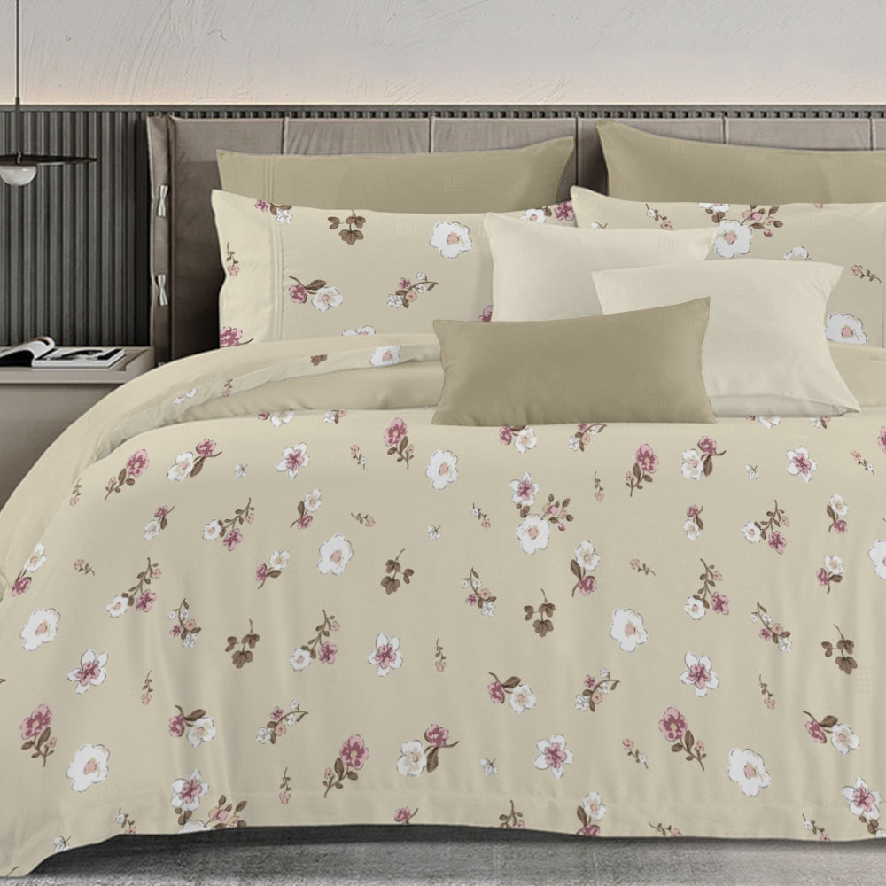 Florida's Ameralia 100% Pure Cotton King Size Bed Sheet Set with Pillow Covers
