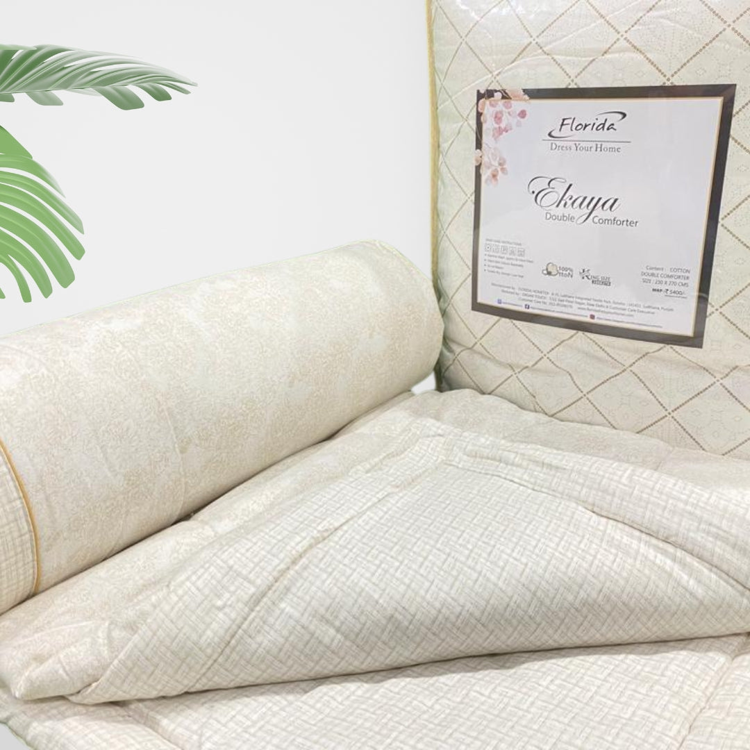 Ekaya 100% Cotton King Size Reversible Comforter for Double Bed