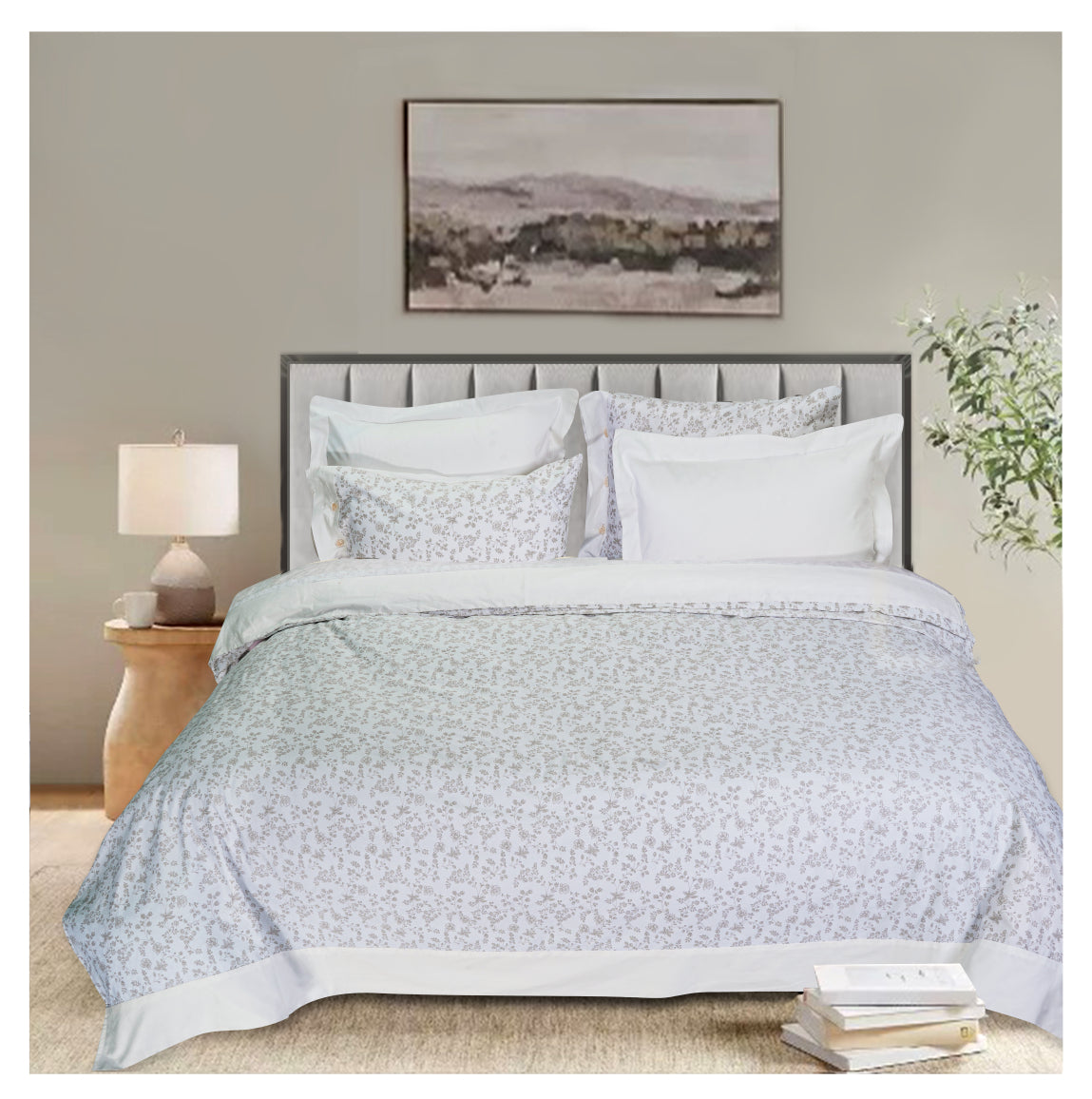 Smooth Art King Size 100% Cotton Bedsheet Set with 4 Pillow Covers by Florida