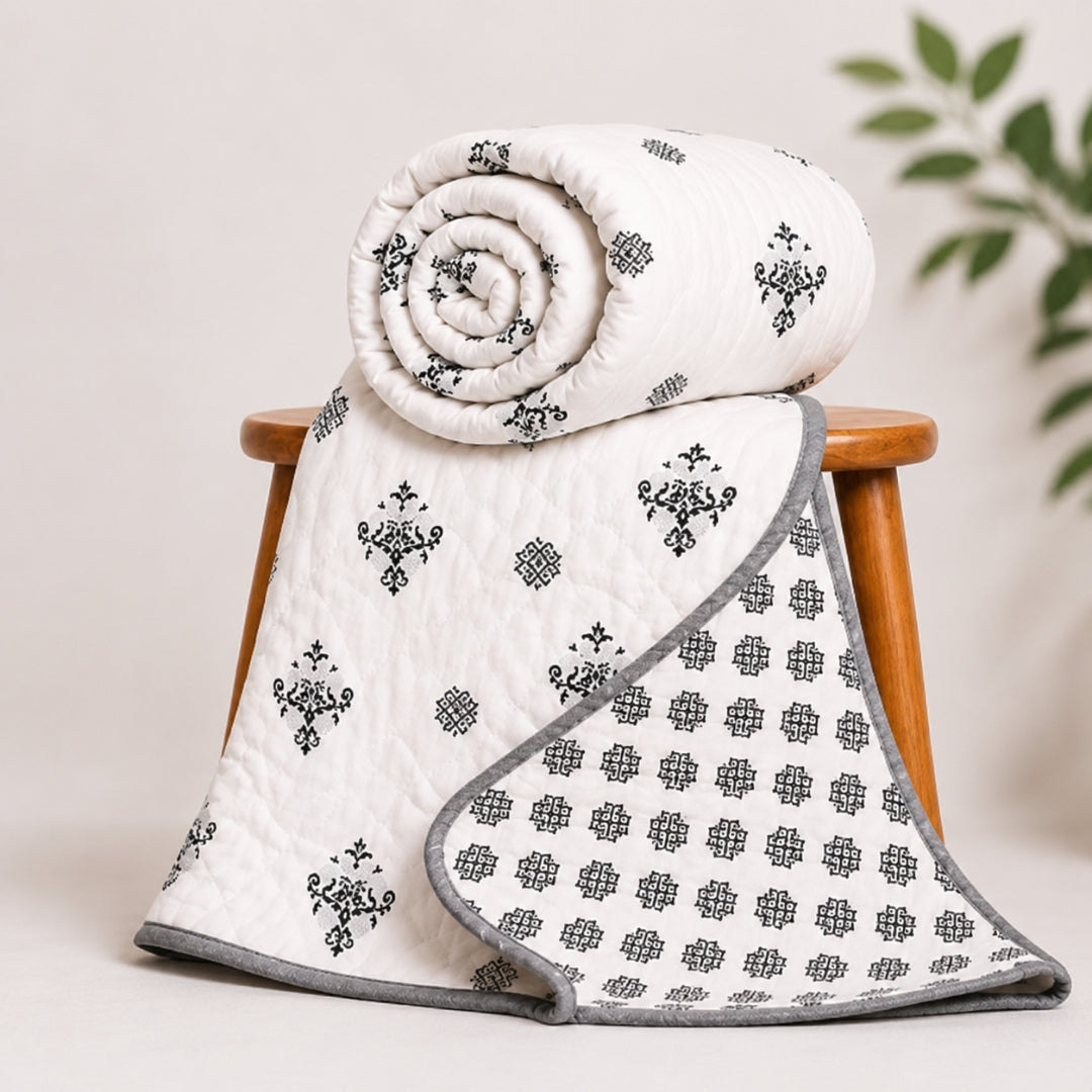 Florida Nova Ultra-Light Cotton Rich Super Soft Reversible Summer Dohar (Top Sheet) for Single & Double Bed