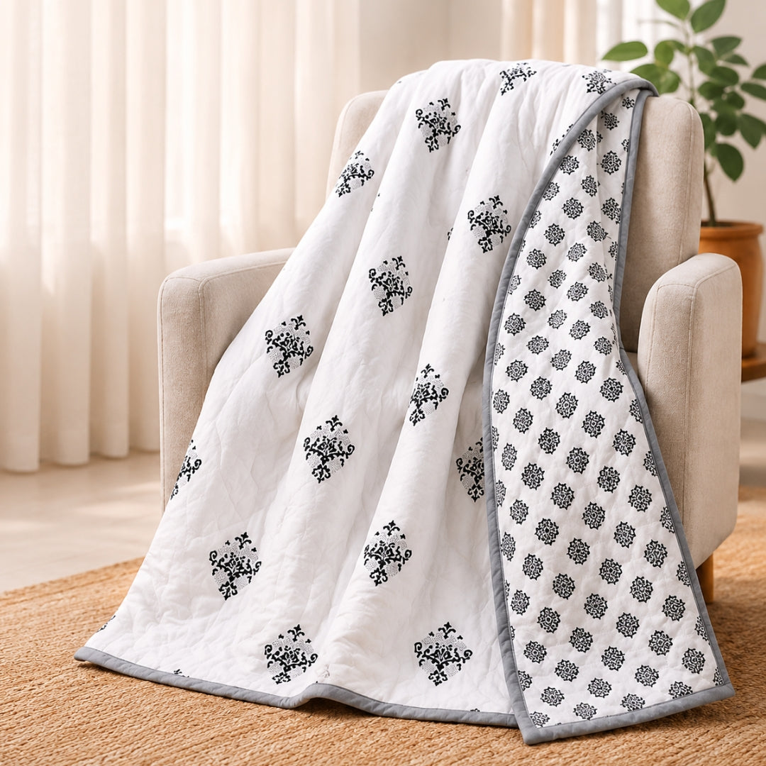 Florida Nova Ultra-Light Cotton Rich Super Soft Reversible Summer Dohar (Top Sheet) for Single & Double Bed