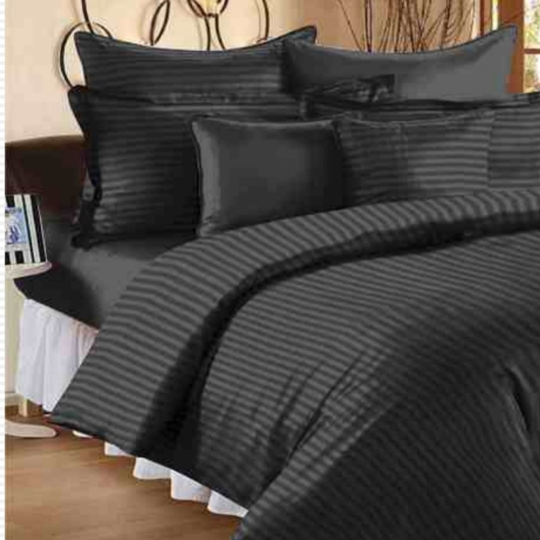 Plum Fitted 100% Cotton King Size Bedsheet Set with Pillow Covers by Florida
