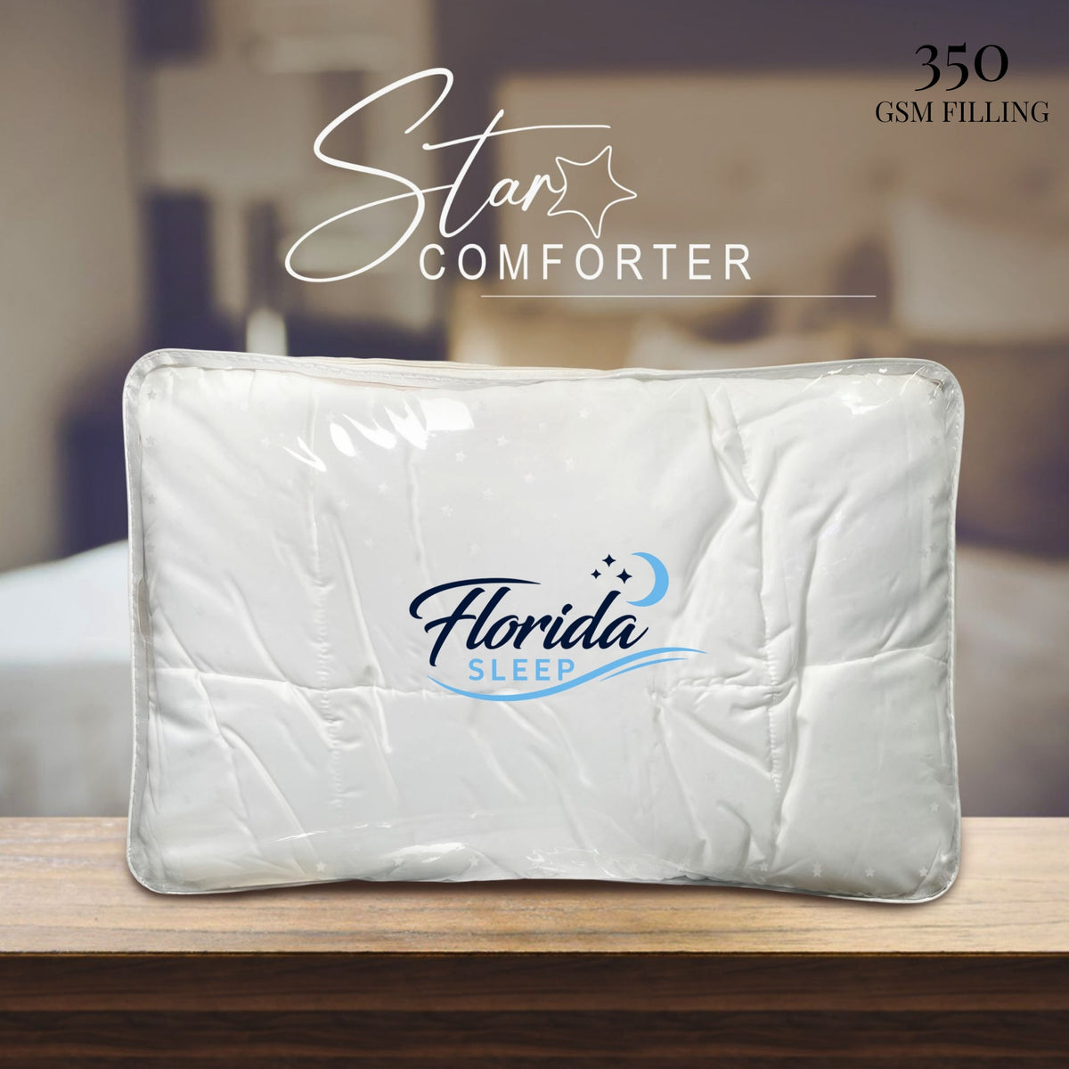 Florida Royal Star 350 GSM Winter Comforter | Super Soft Star Embossed Quilt for Single & Double Bed