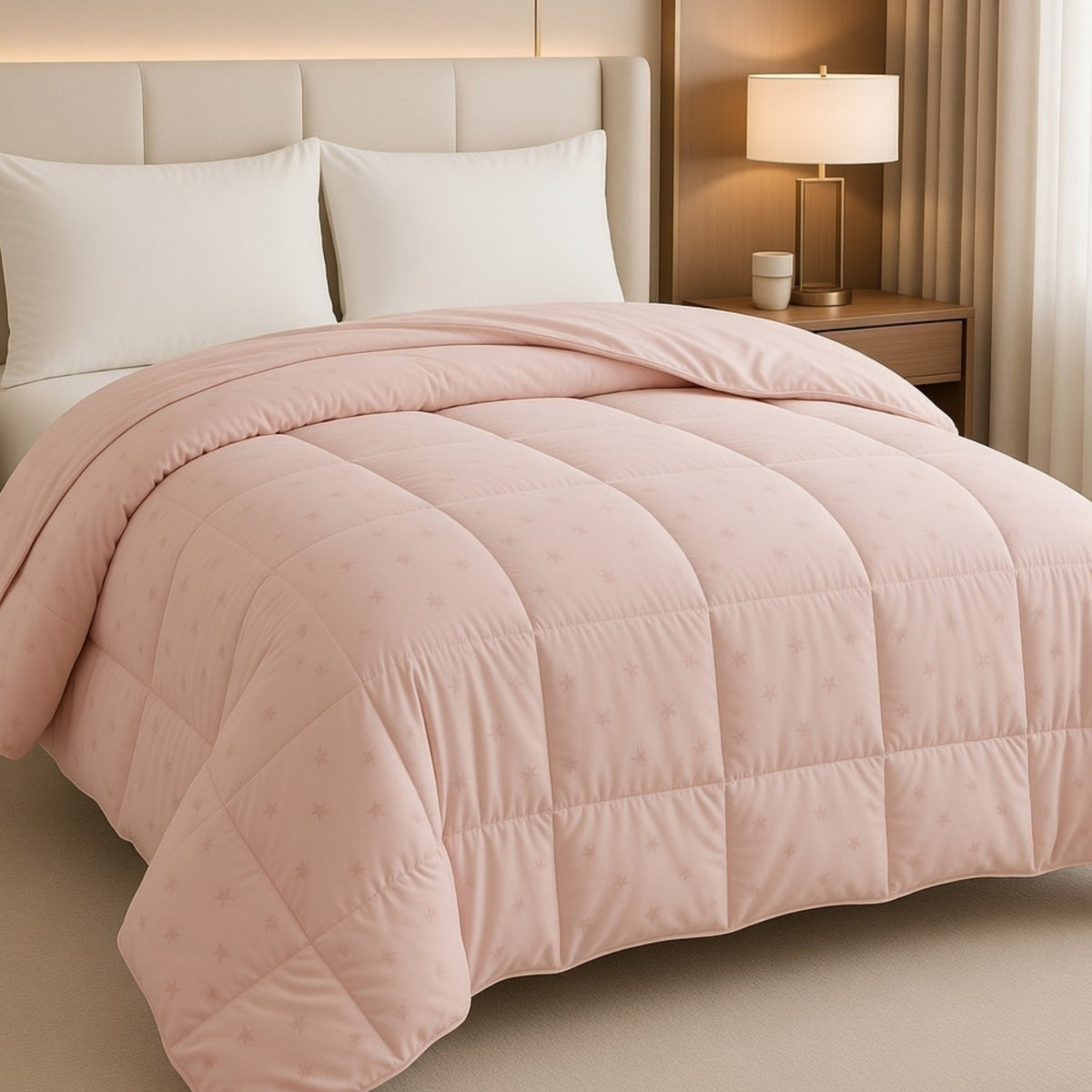 Florida Royal Star 350 GSM Winter Comforter | Super Soft Star Embossed Quilt for Single & Double Bed