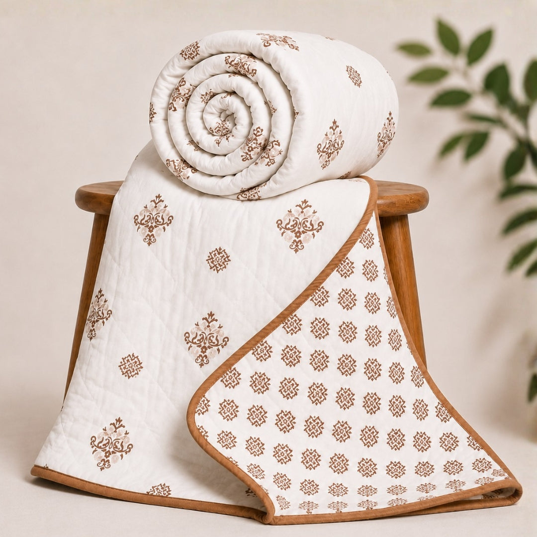Florida Nova Ultra-Light Cotton Rich Super Soft Reversible Summer Dohar (Top Sheet) for Single & Double Bed