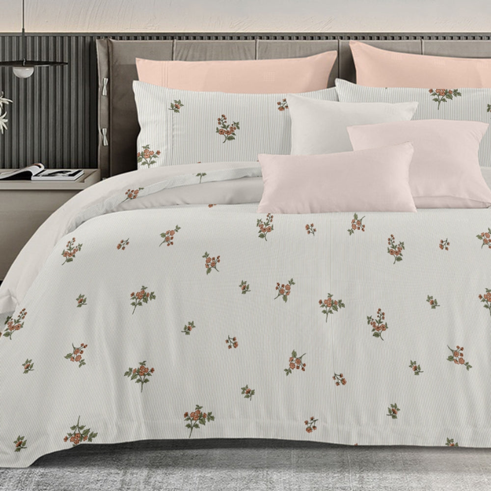 Florida's Ameralia 100% Pure Cotton King Size Bed Sheet Set with Pillow Covers